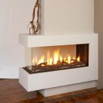 fantastic cool warm awesome nice adorable 3 sided gas fireplace with small glass design concept with white body design for modern home