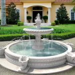 luxurious and cassic water fountain with two-layered pool features for outdoor