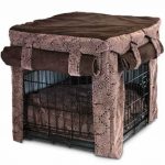 luxurious and cozy crate for dog with bedding