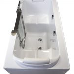 large tub for couple with seat and back features