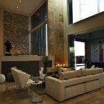 contemporary home interior design a set of furniture in brown colors light brown granite floors