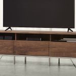 low profile media console with media storage combined with large TV for home furniture ideas