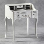 vintage white wooden writing desks for small spaces with hutch abd drawer plus black knob for home office furniture ideas