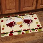 Cool and creative kitchen mat idea picturing three wine glasses