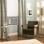 best window ac units modern living room simple sleek sofa ivory fur rug wall painting simple standing lamp
