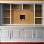 built in TV cabinet and racks in white