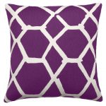candinavian purple accent pillow idea with geometrical pattern in white tone