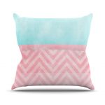 gorgeous combination of light pink pillow with chevron pattern with soft blue color