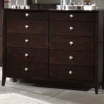 large black and tall dresser design with ten drawers and simple wooden legs and white knobs