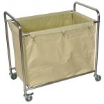 laundry carts on wheels or laundry bin with light canvas bag