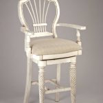 white wood bar stools in vintage style with beautiful design featuring high back seat and arms plus high legs