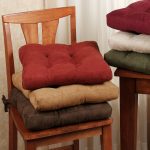 Kitchen Wooden Chair Cushions With Ties In Different Colors