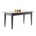 Simple And Elegant Rectangular Kitchen Table With Three Cubs
