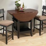 Counter Height Dinette Set With Halfmoon Table And Two Chairs