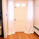 Long White Sidelight Window Curtains For White Door