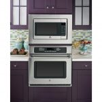 Purple Cabinet Kitchen With Metal Grey Side By Side Ovens