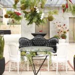 best interior design with luxurious black tufted chair and white chair and succulent planter ideas