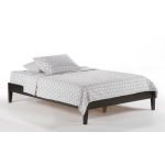 Black finished wood bed frame without headboard