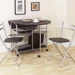 Cool Space Saver Dining Set With Half Moon Table And Space For Chairs