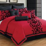 Red And Black Cool Comforter Sets Design For Bed