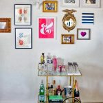 Simple Bar Cart Accessories With Frames On Wall