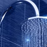 Water Flowing From Round Types Of Shower Heads