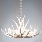 White Antler Chandelier With Chain