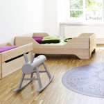 Wood toddler bed frame in modern style