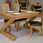 Wooden Space Saver Dining Set With Cushion On Chair And Unique Table Bases
