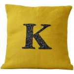 Yellow K Design Of Monogrammed Throw Pillows