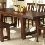 Furnished Wooden Dinette Sets With Bench And Cool Rug