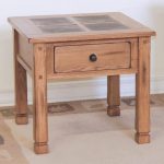 Small Wooden Slate End Tables With Drawer
