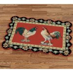 Stylish Rooster Kitchen Rugs Border Design