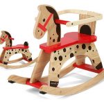 Wooden Rocking Horses For Toddlers WIth Polcadot Pattern