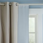 blackout curtain liner in soft blue