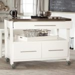 Small White Kitchen Island Wooden And Steel Combination Design