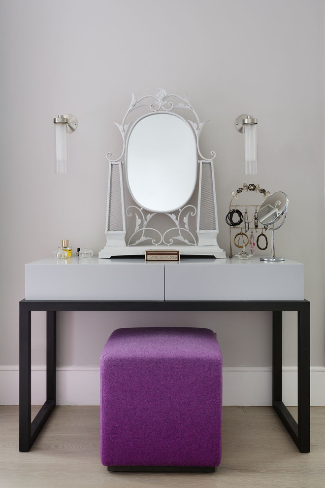 contemporary classic makeup vanity idea modern vanity bench in purple a couple of modern sconces