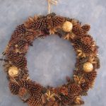dried-pine-fruits wreath for outdoor decoration
