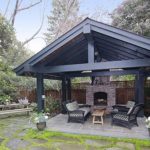 creative cool adorable fresh natural green outdoor pavilion plan with Exotic-Outdoor-Pavillion concept and has black dark accent with nice concrete flooring
