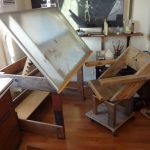 drafting table with adjustable full-glass panel  a unique wood chair