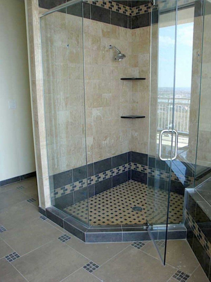 Black And White Shower Floor Tile - Black And White Bathroom Flooring 1