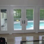 traditional nice adorable cool wonderful  shutter for french door with double door and sidelight window made of wood for classic house