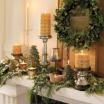 adorable-cool-nice-simple-luxurious-christmas-decoration-for-mantel-with-green-leaves-concept-and-nice-big-candle-decoration-728x655