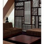 intricate wood room divider from Ikea  a set of living room furniture