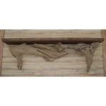 driftwood mantle idea in natural wood color