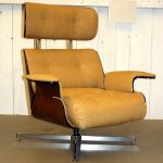modern brown office chair with wheels and armrest feature