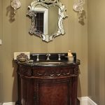 Powder room with oval sink