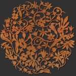 Crafted wooden wall art with floral theme