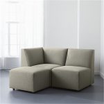 Three piece sectional chair in light grey color