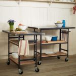 Two units of lightweight metal cart with wheels and shelves